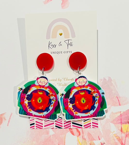 Old Lady Who Swallowed a Fly Book Earrings