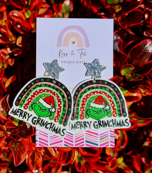 * SALE *  Merry Grinchmas Rainbow Earrings