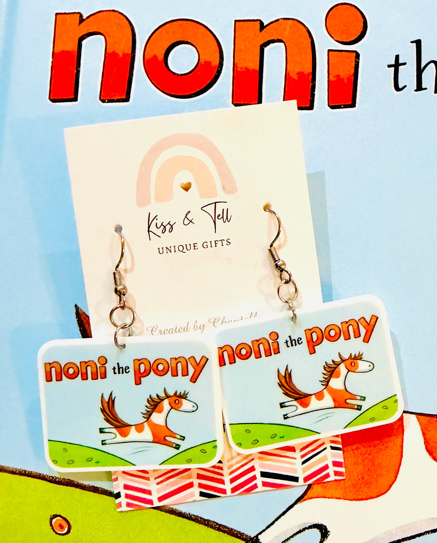 Noni The Pony Book Dangle Earrings