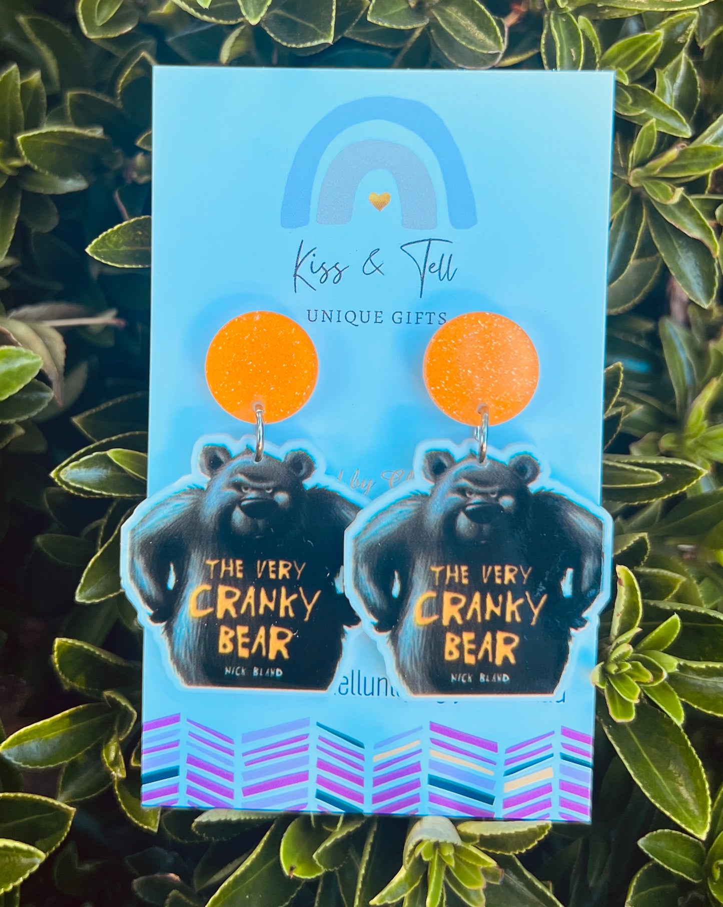 The Very Cranky Bear Dangle Earrings