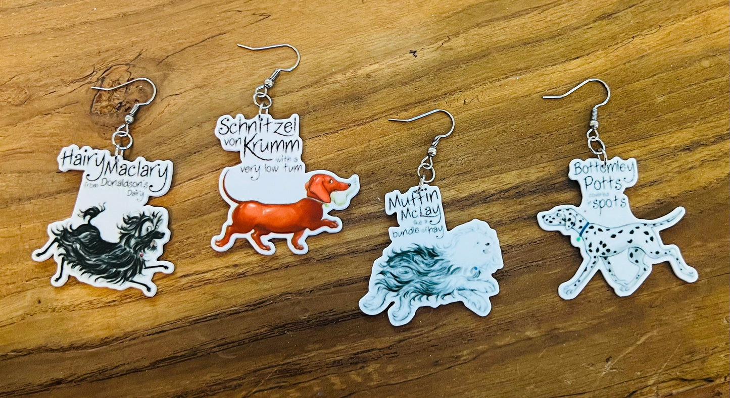 Hairy Maclary Book Character Earrings