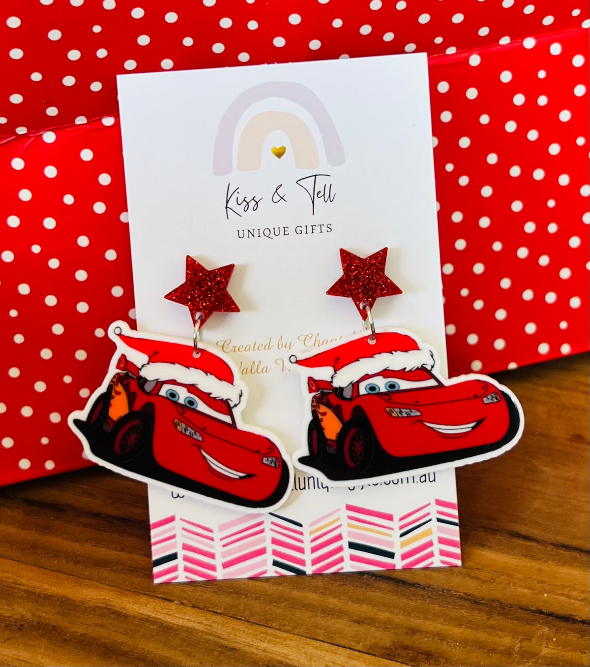 Christmas Cars McQueen & Mater Dangle Earrings