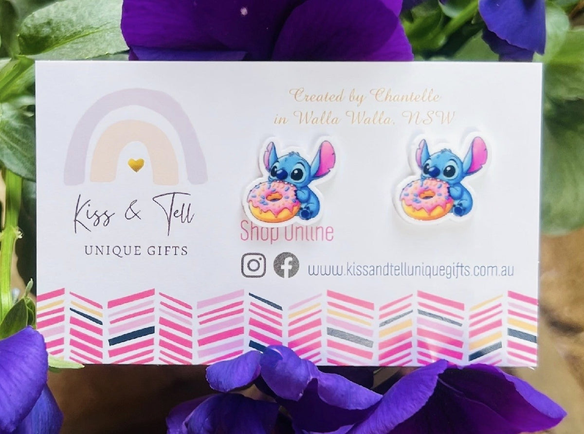 Stitch with Donut Stud Earrings