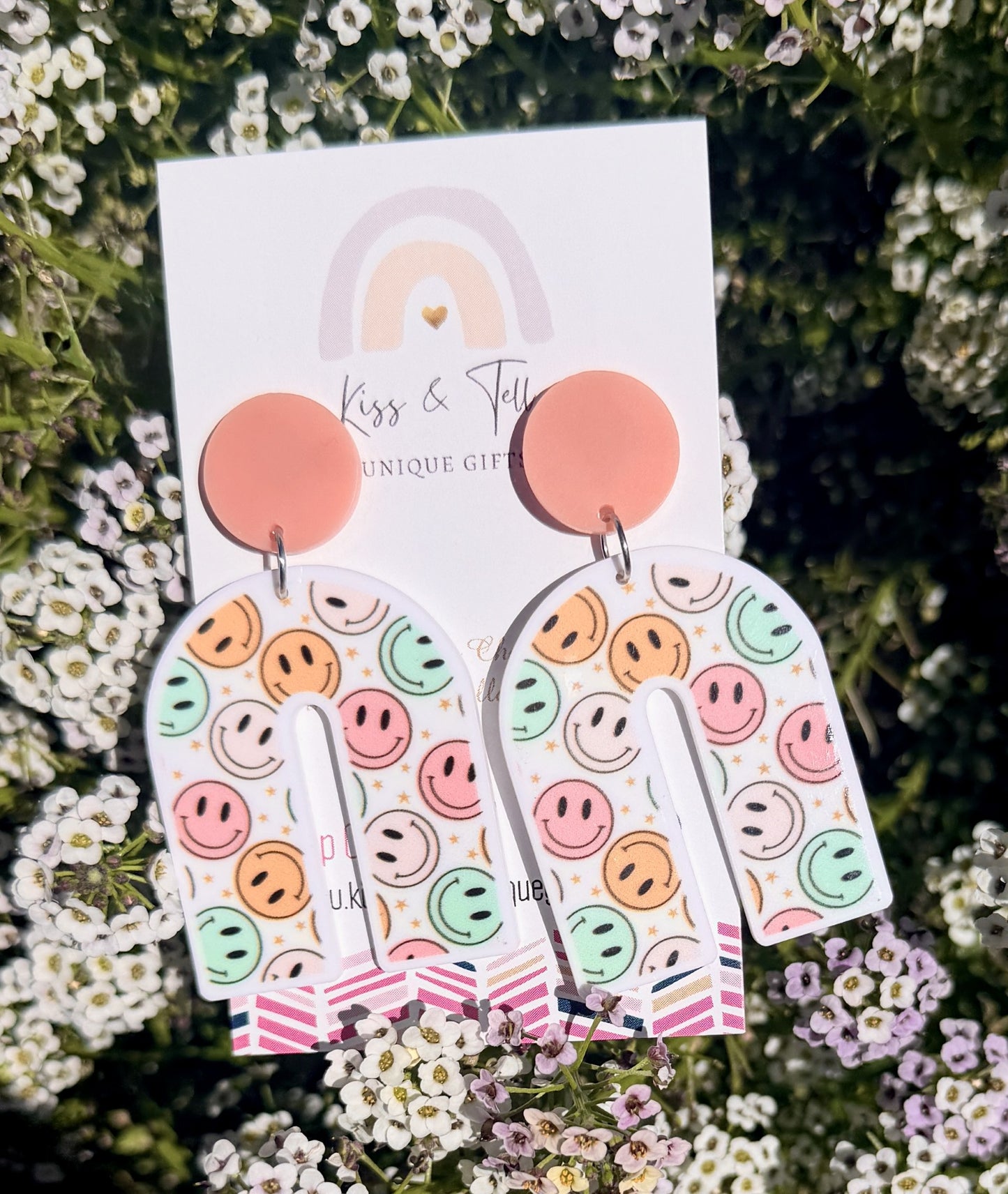 Smiley Face U-Drop Earrings