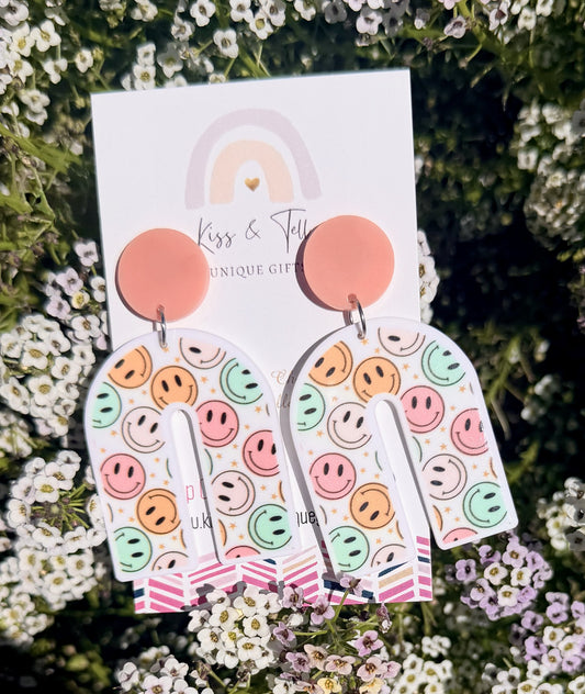 Smiley Face U-Drop Earrings