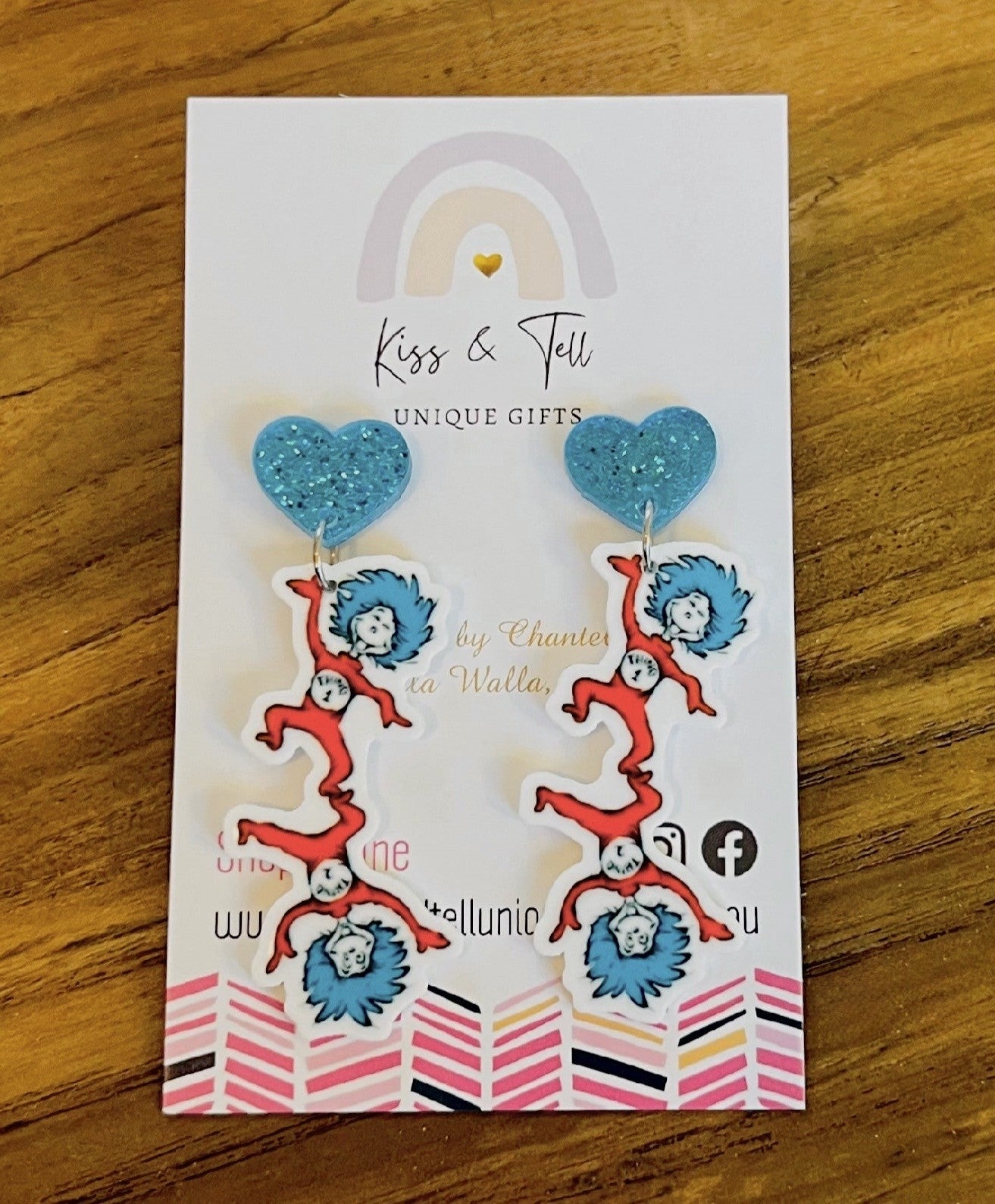 Seuss Thing 1 & Thing 2 Dangle Earrings