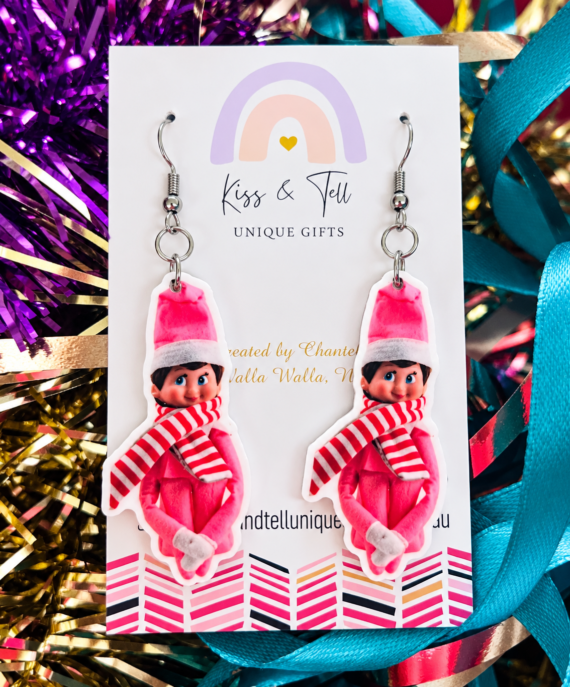 Pink Elf Dangle Earrings