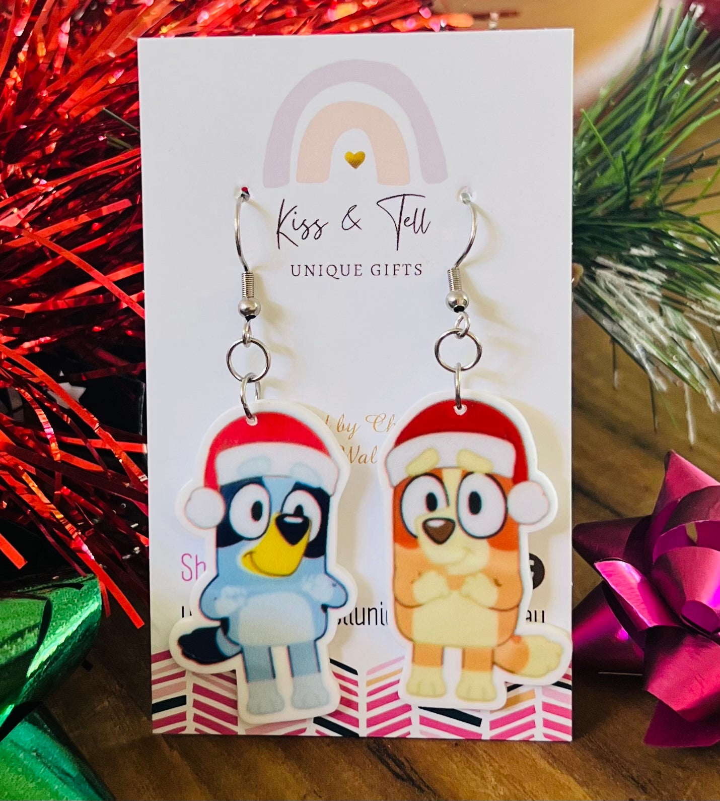 Christmas Bluey & Bingo Dangle Earrings