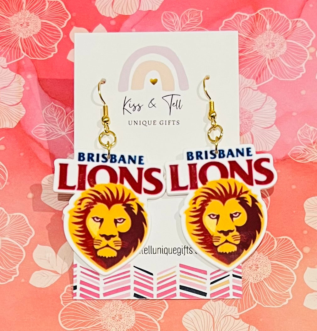 AFL Lions Team Dangle Earrings