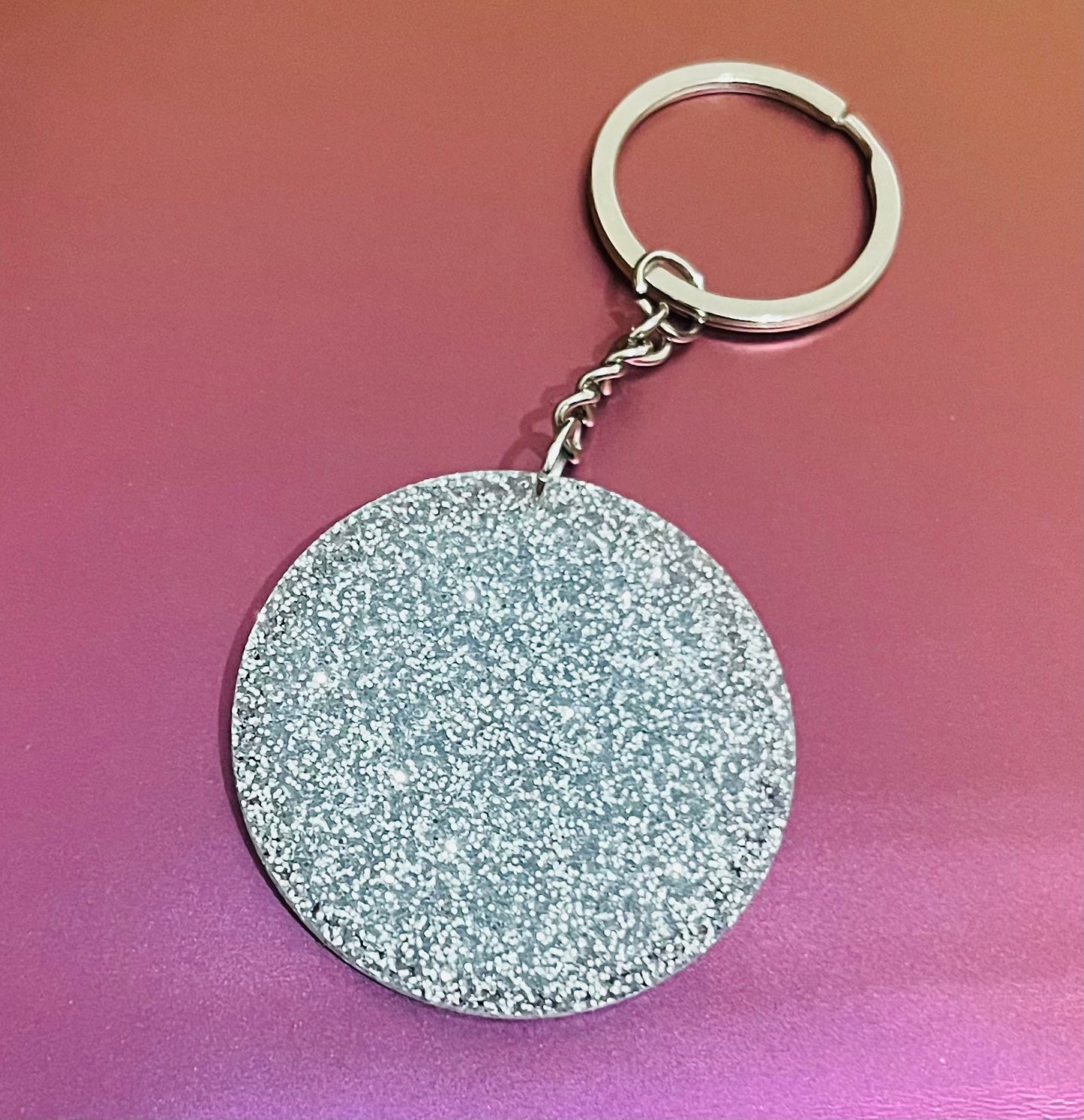 Taylor Swift Silver Glitter Keyring