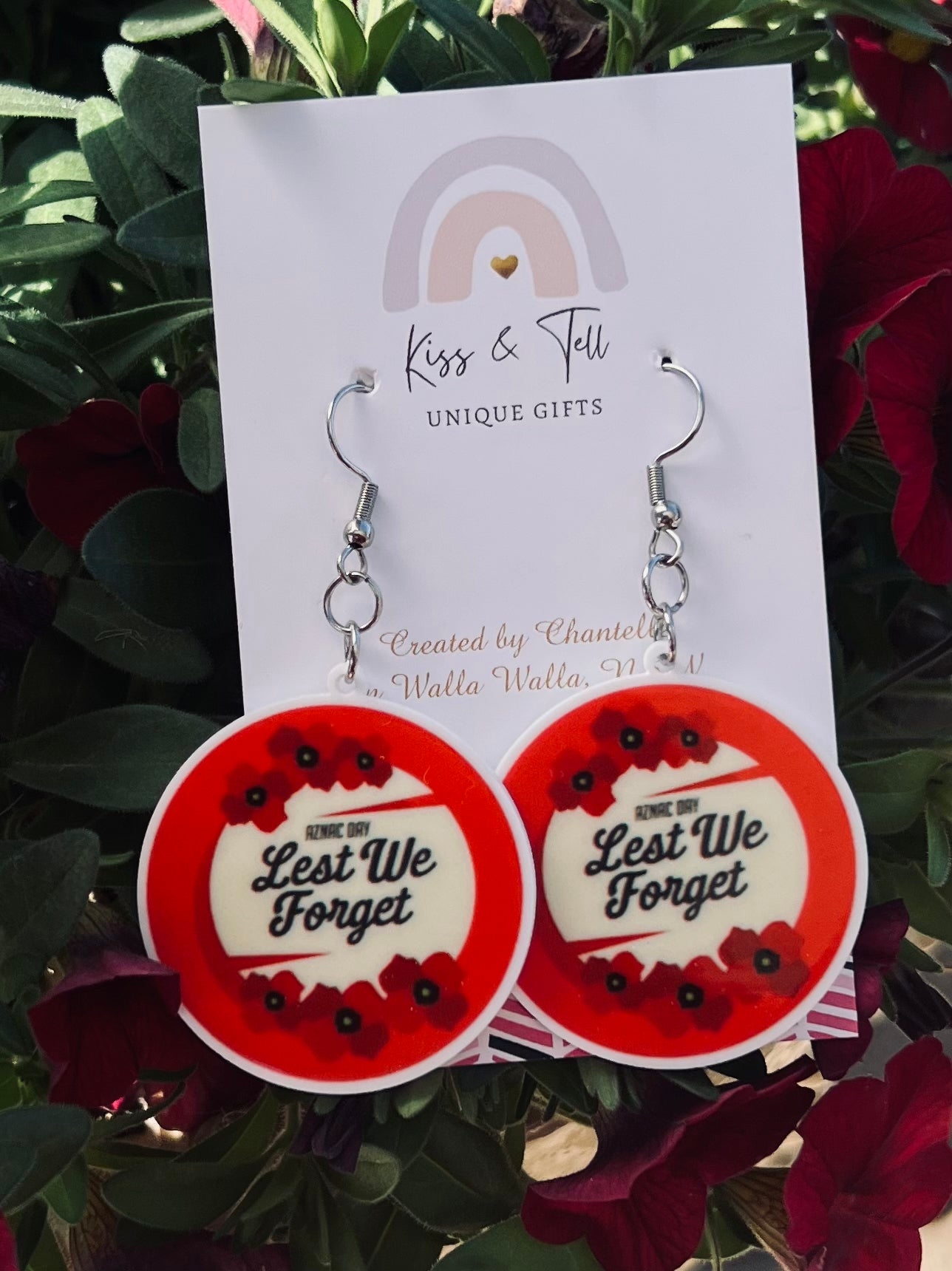 ANZAC Day Dangle Earrings