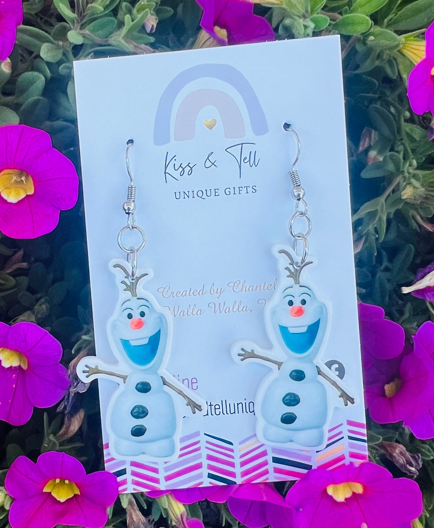 Olaf Snowman Dangle Earrings