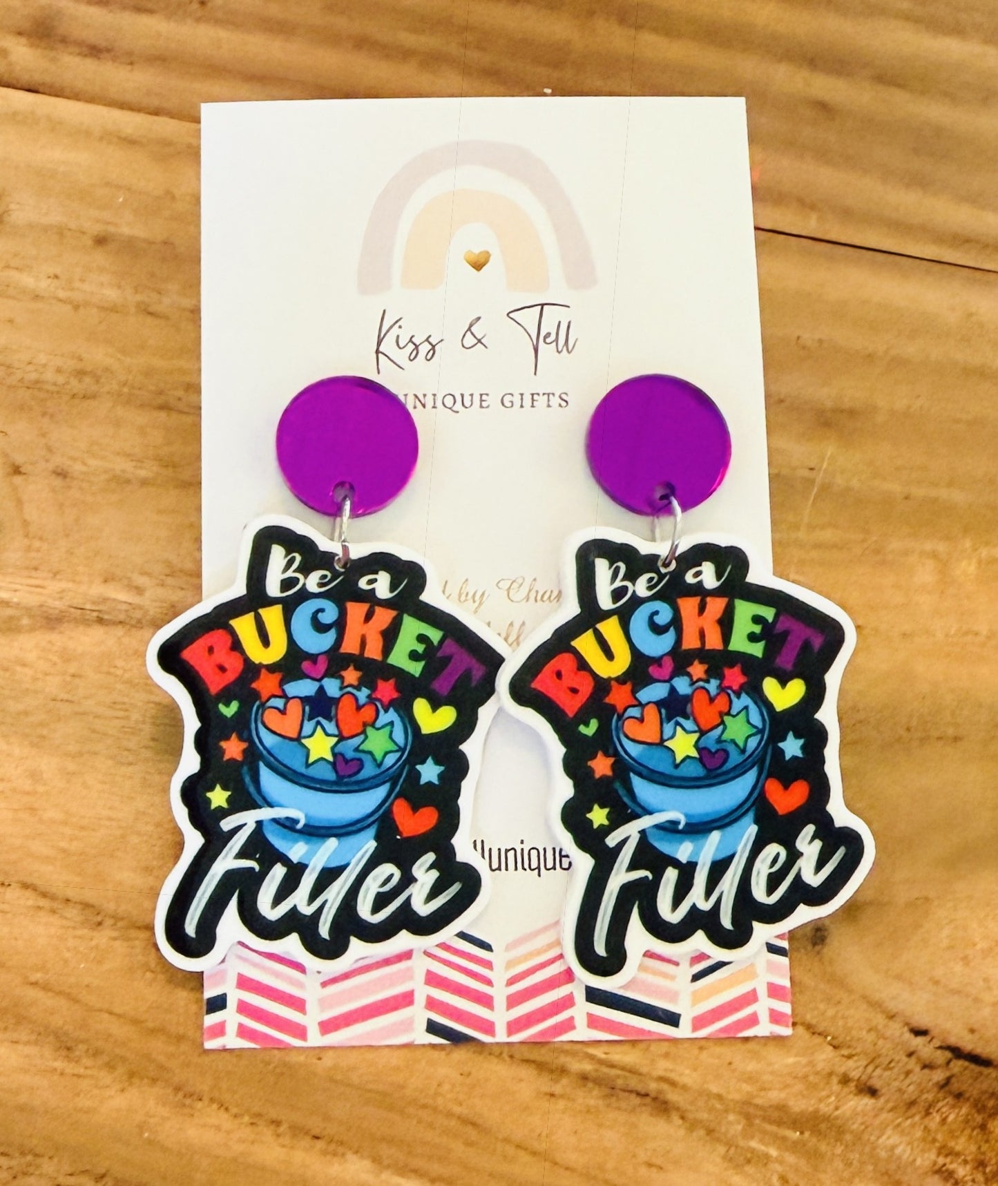 Mismatched "Bucket Filler" Dangle Earrings