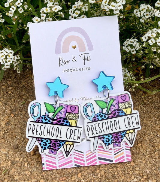 'Preschool Crew' Dangle Earrings