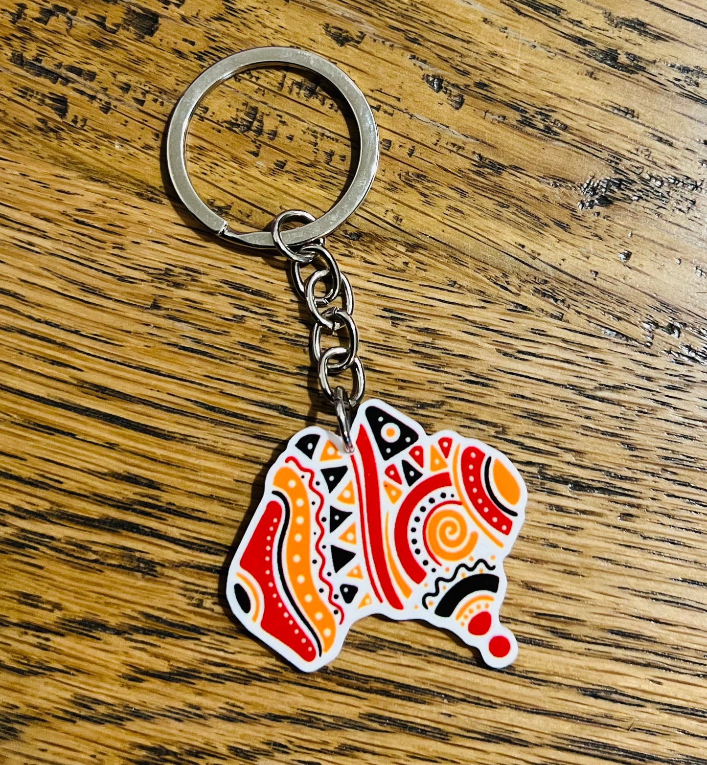 Aboriginal Australia Map Keyring