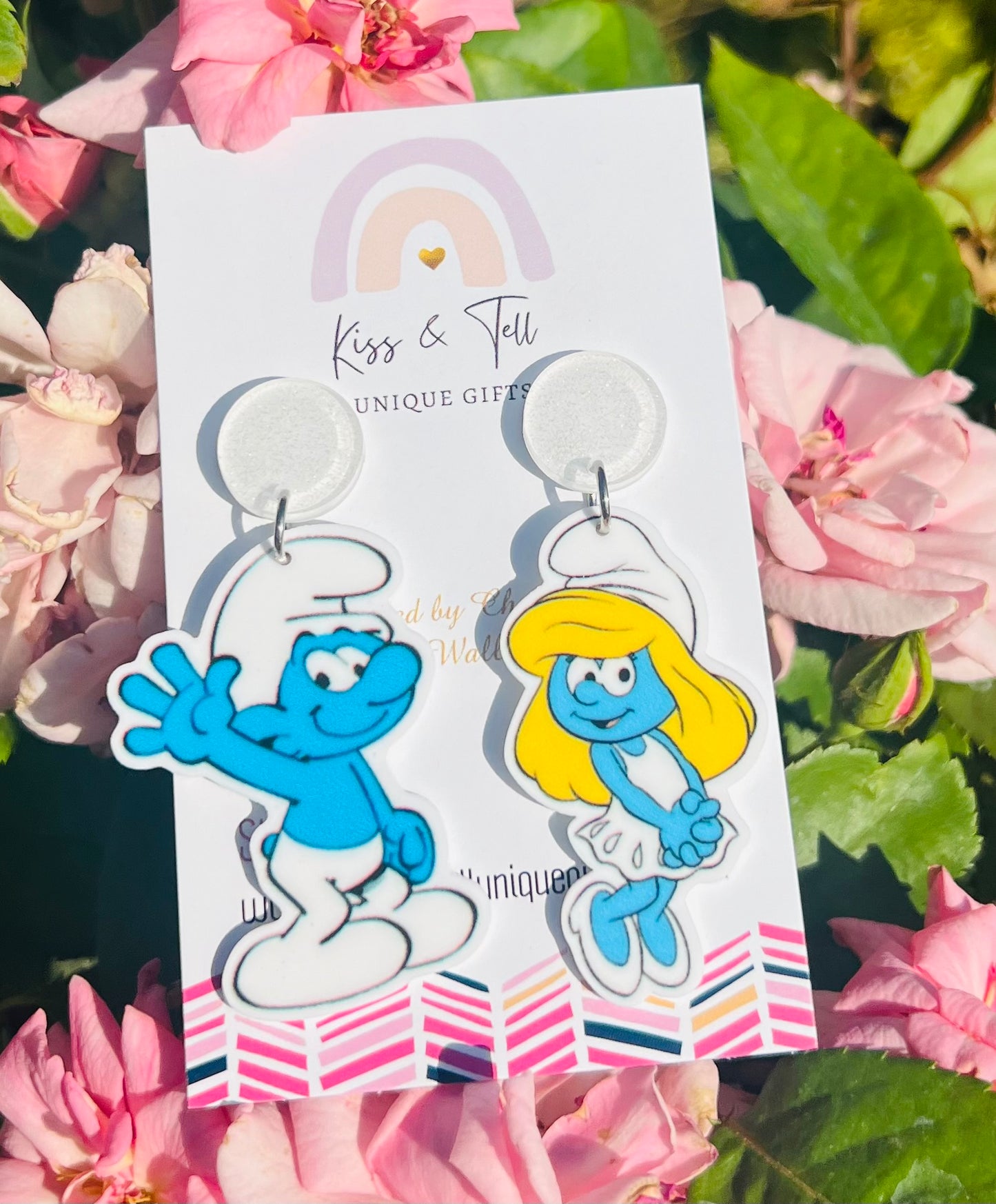 Smurf Couple Dangle Earrings