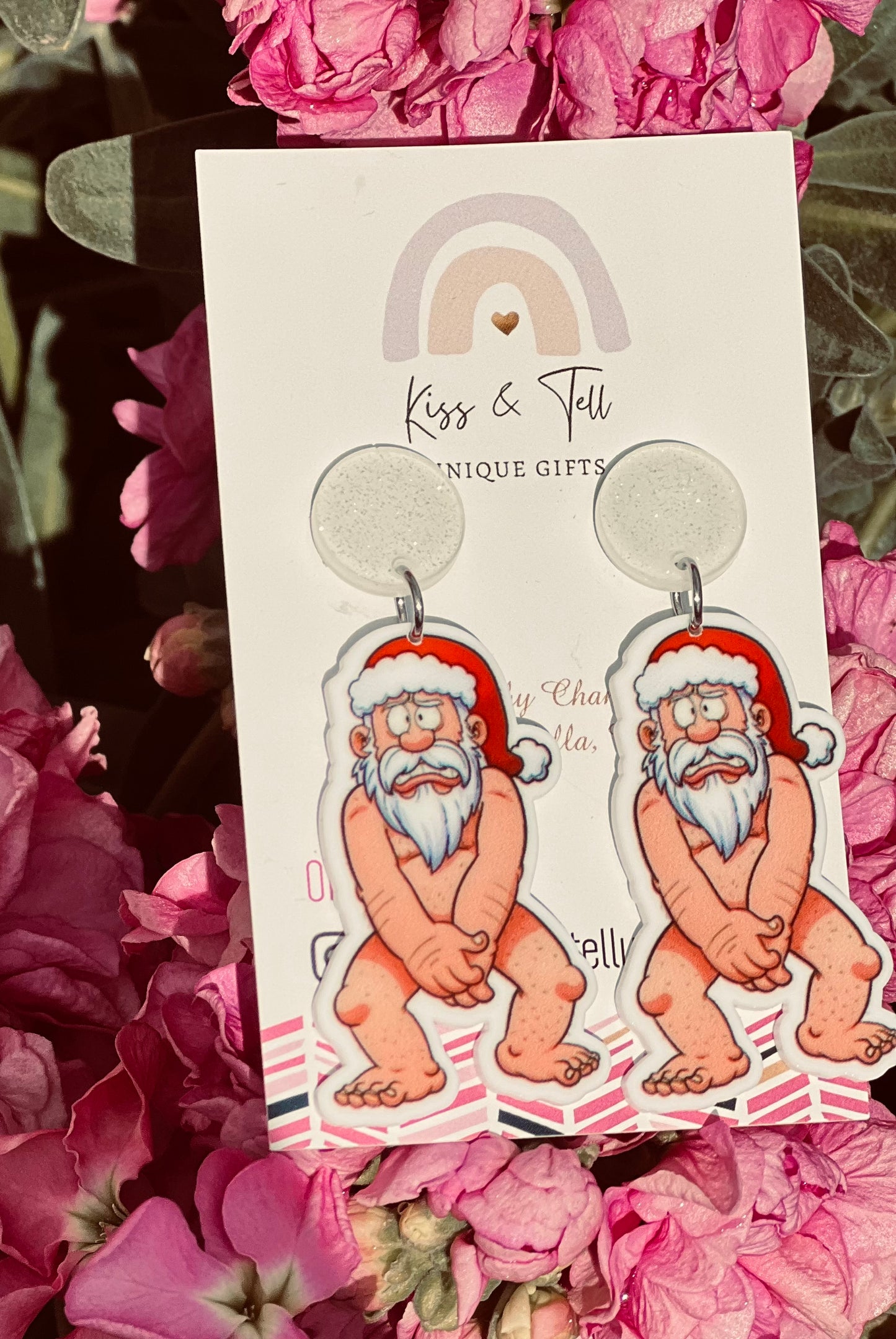 Cheeky Santa Dangle Earrings