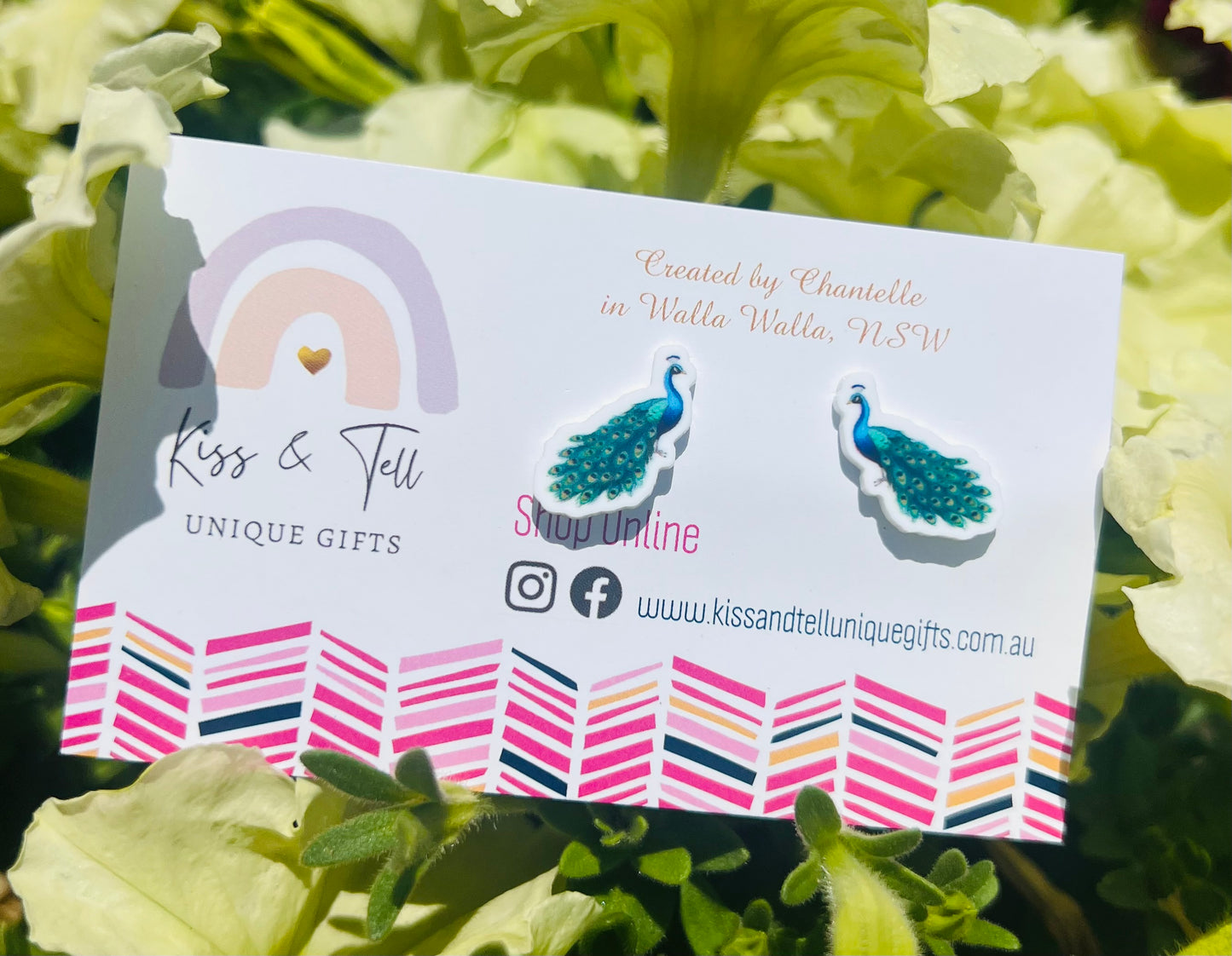 * SALE *  Peacock Bird Stud Earrings