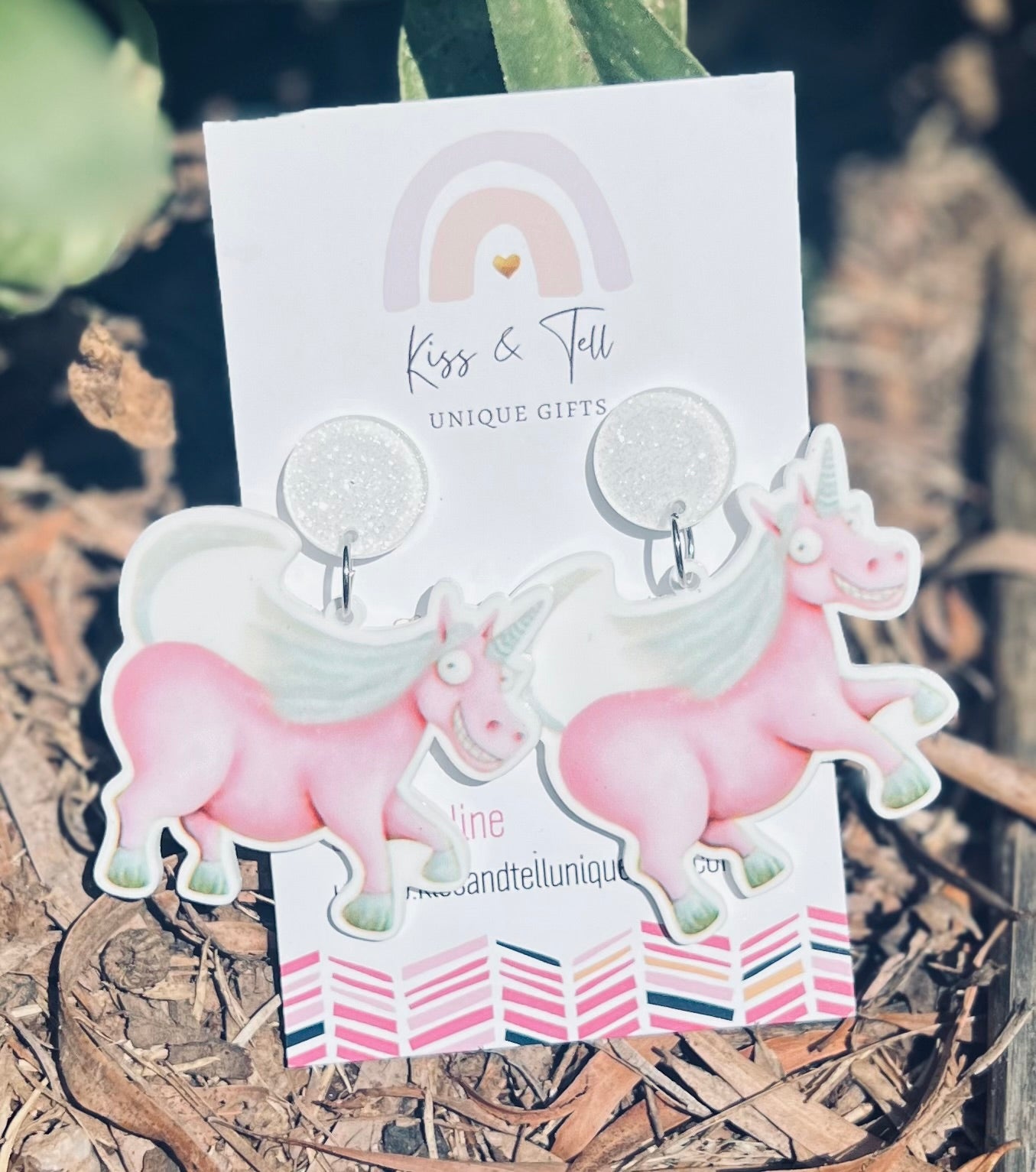 Thelma Unicorn Book Dangle Earrings