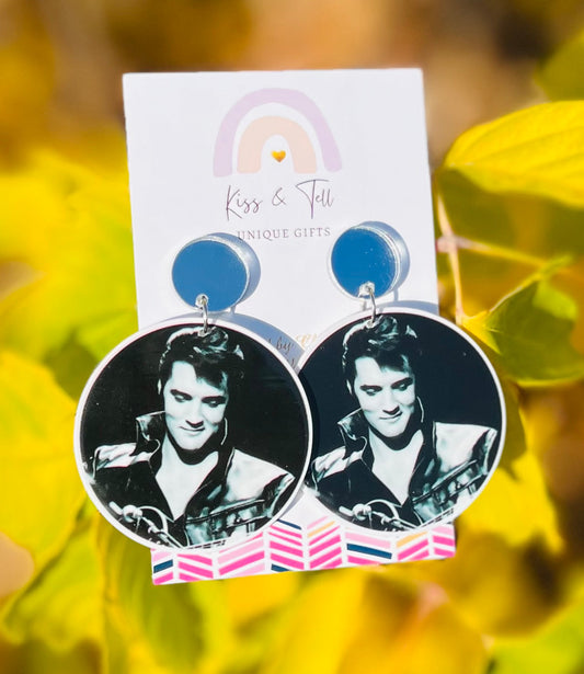 Elvis Circle Dangle Earrings