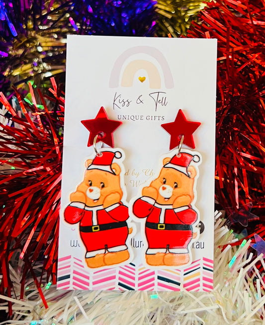 Christmas Care Bear Earrings