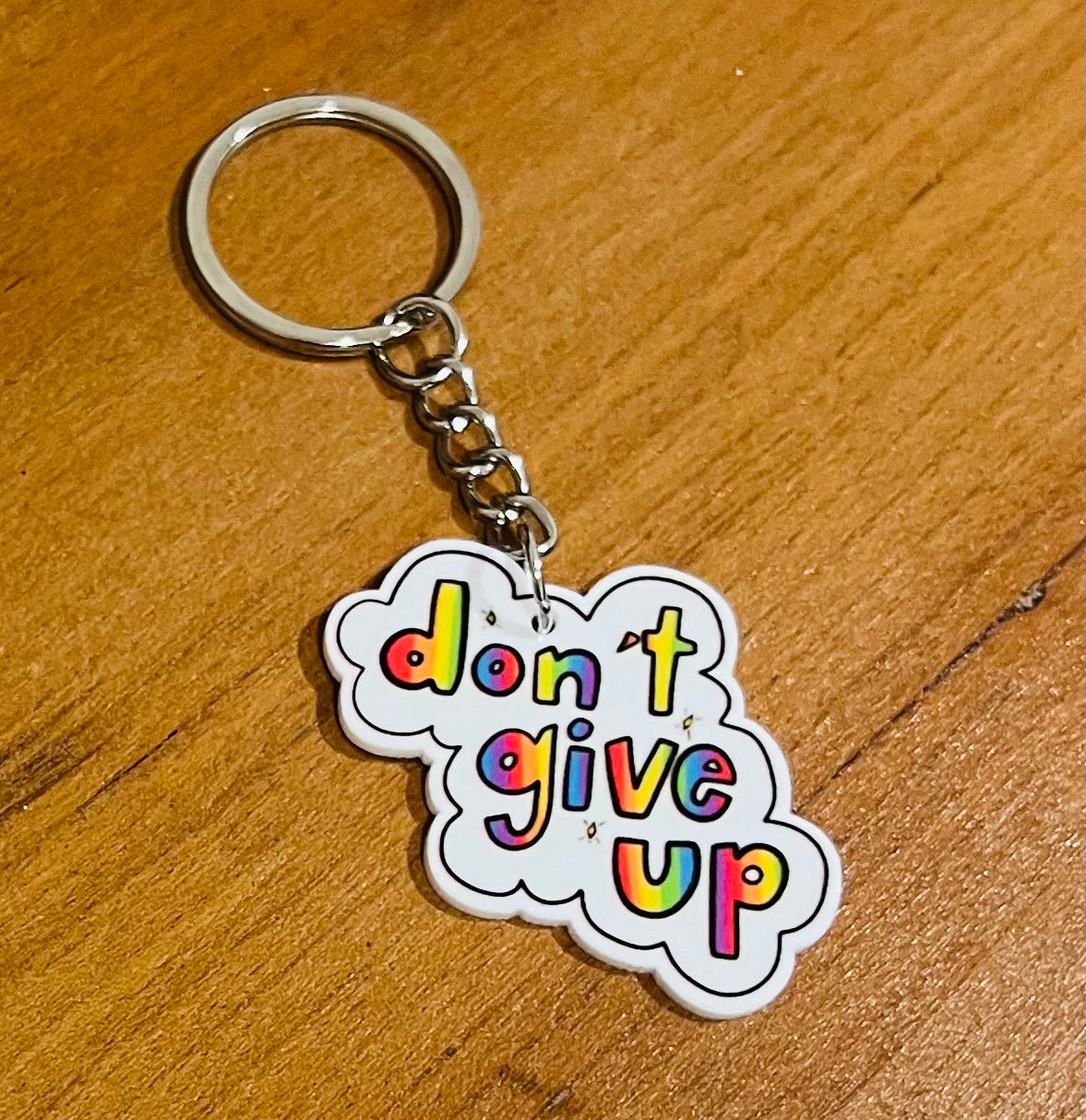 "Don’t Give Up" Quote Keyring