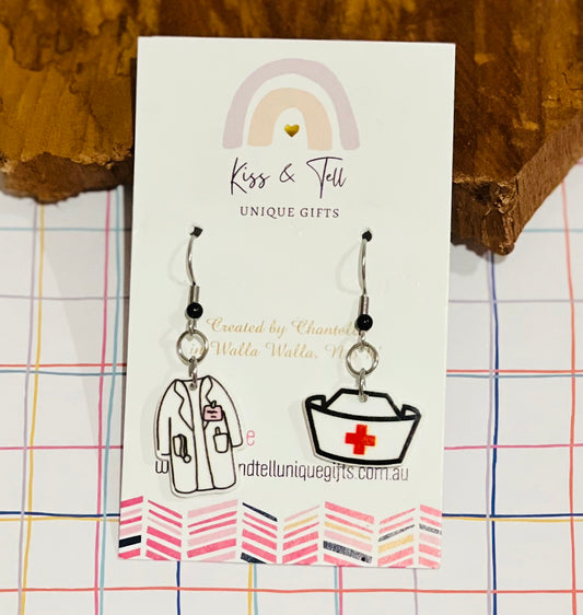 Small Medical Dangle Earrings