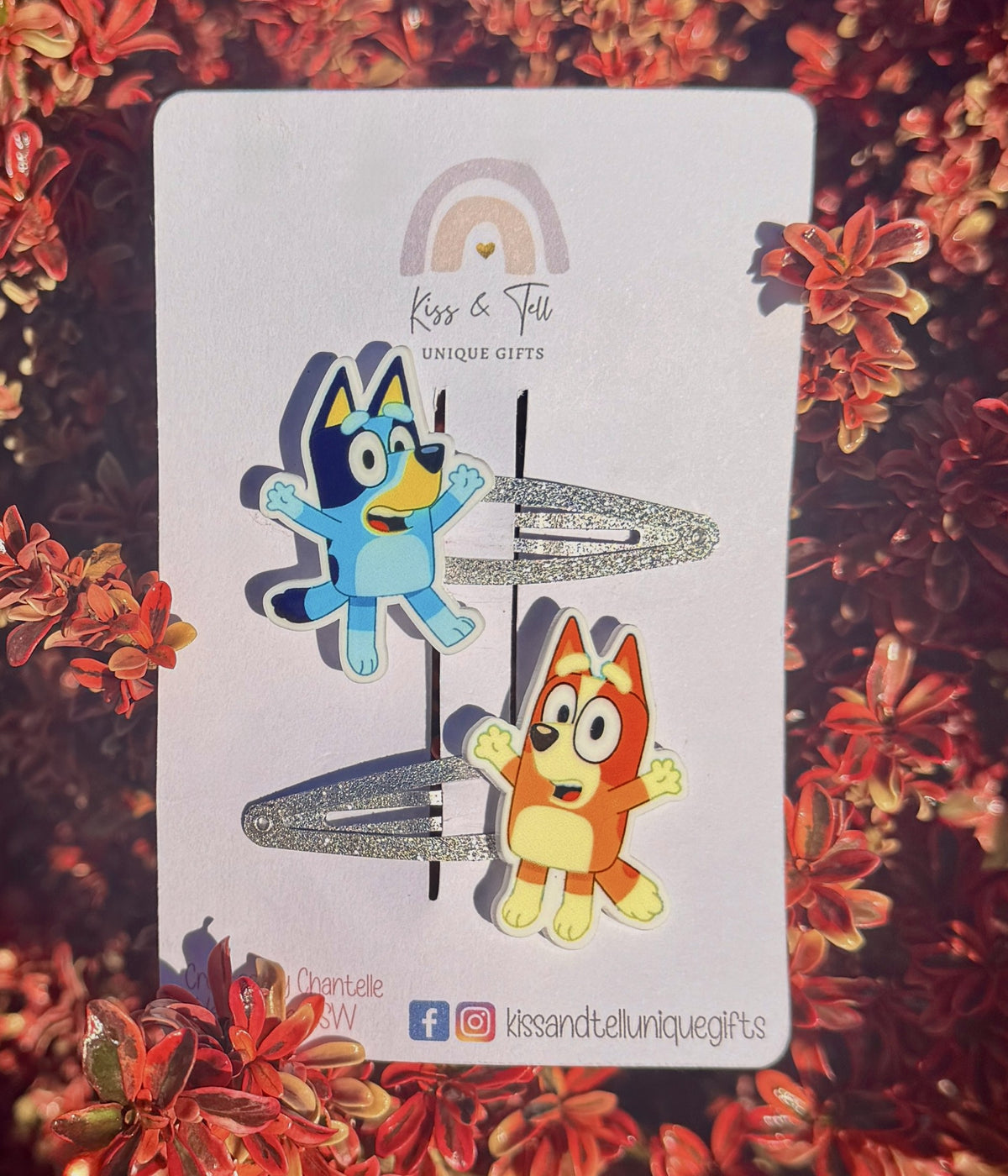 Jumping Bluey & Bingo Hair Clips