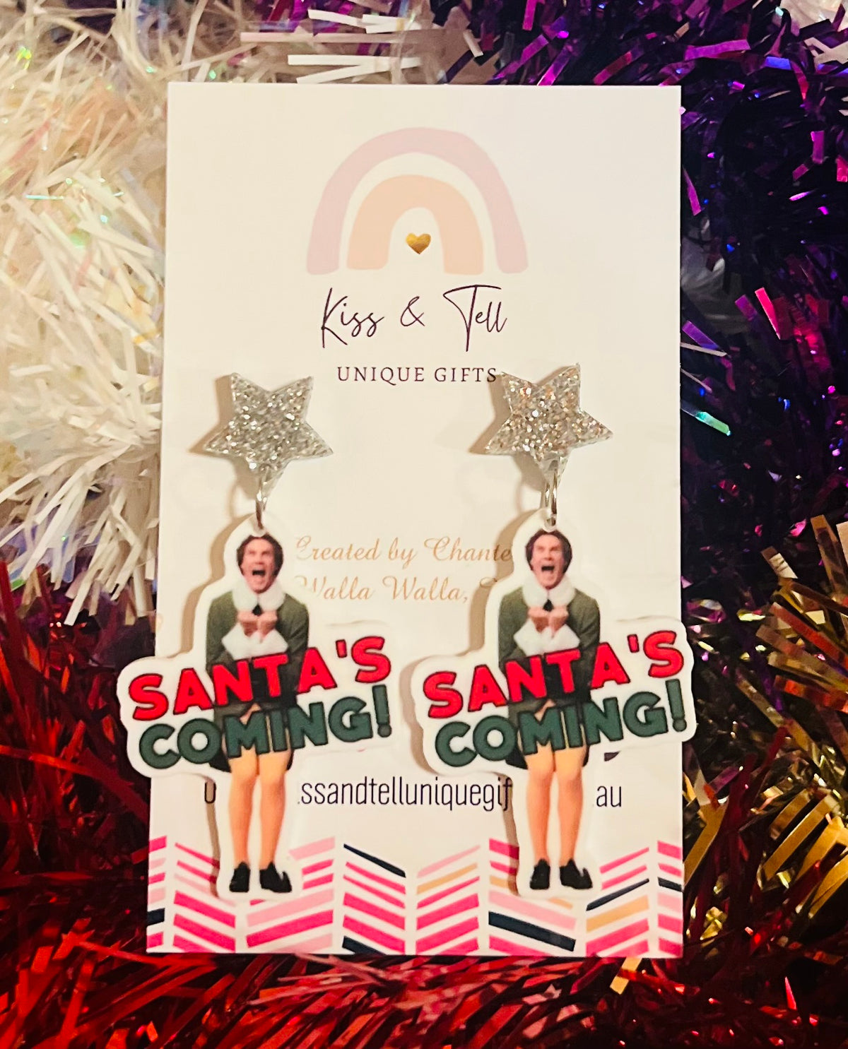 “Santa’s Coming!”  Buddy Elf Dangle Earrings