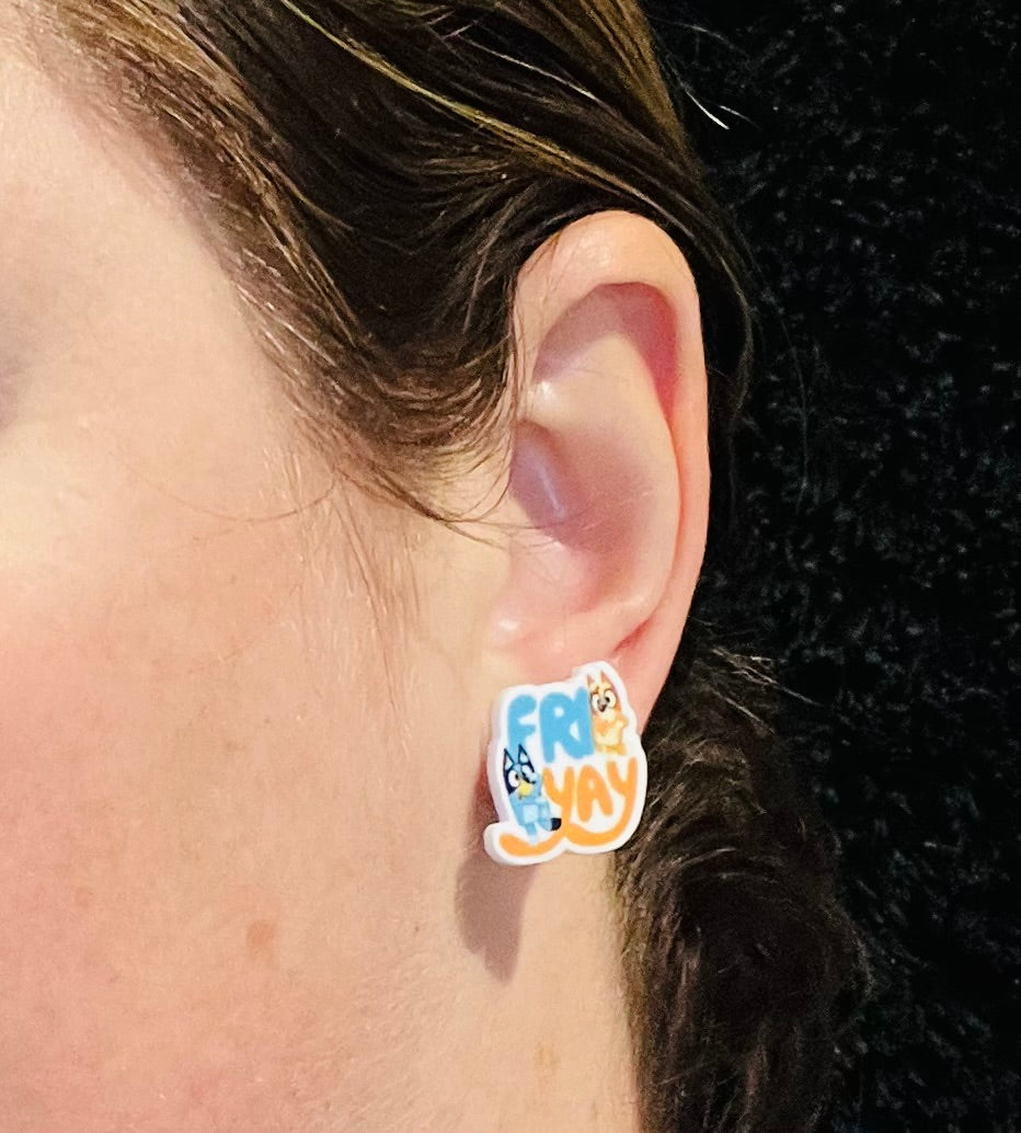 Bluey Friyay Stud Earrings