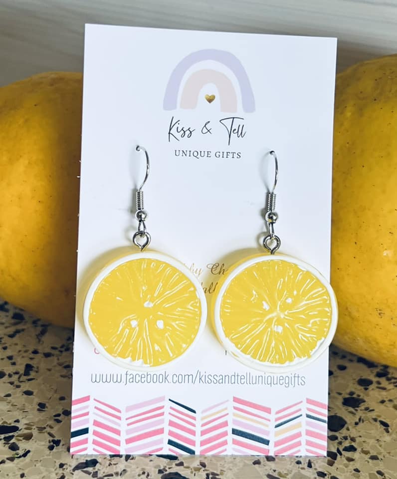 Lemon slice store earrings