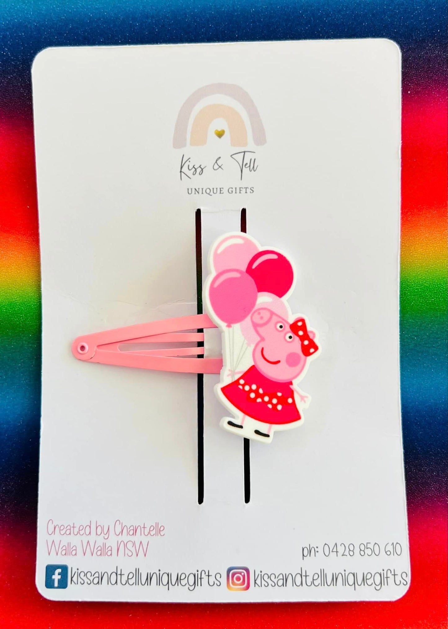 Peppa with Balloons Hair Clip