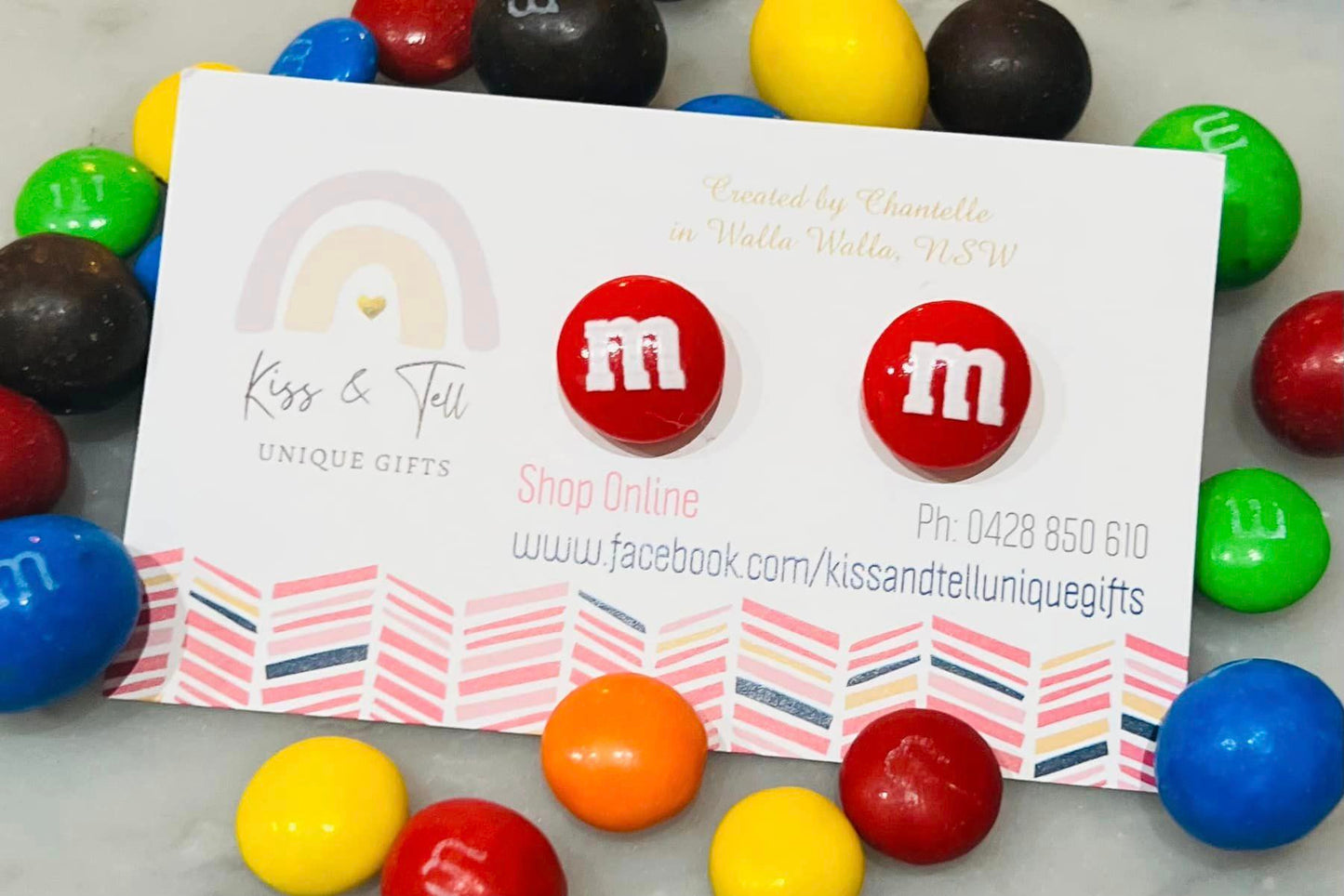 * SALE * Red Chocolate Stud Earrings