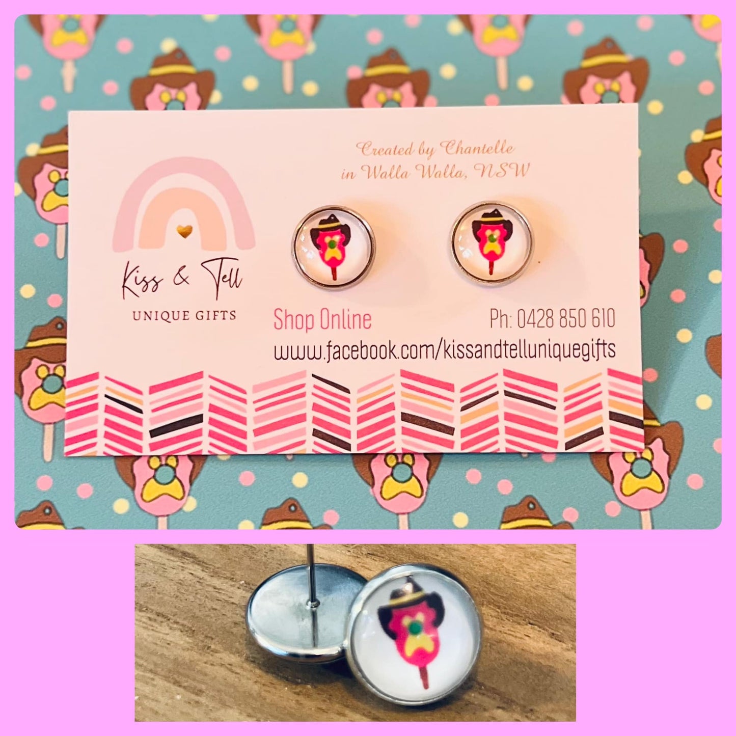 Ice Cream in Silver Bezel Stud Setting