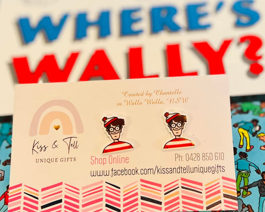 Wally Book Character Stud Earrings