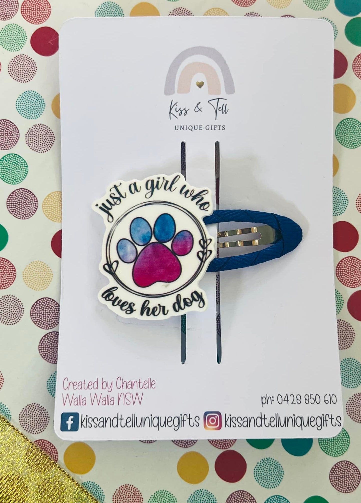 "Just a Girl Who Loves her Dog" Hair Clip