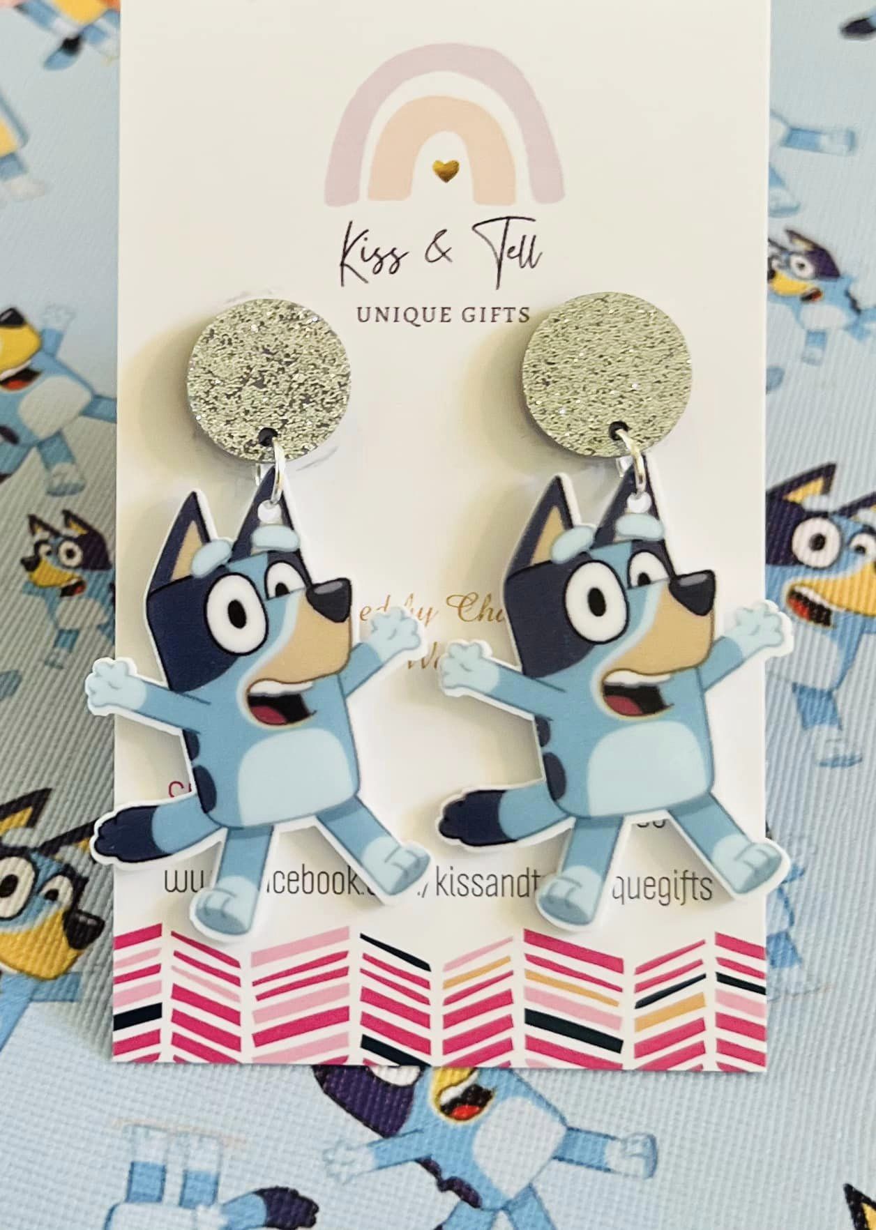 Bluey TV Dog Dangle Earrings