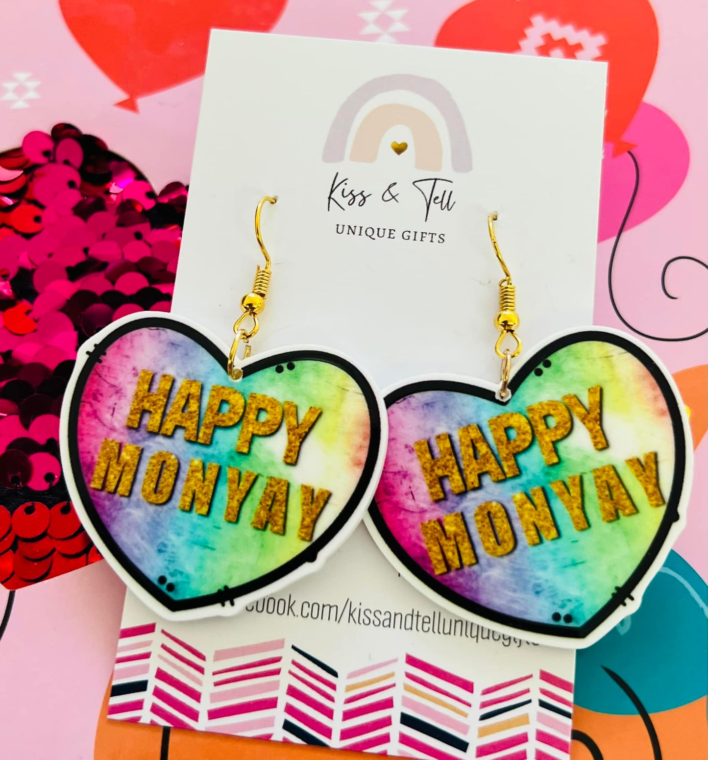 "Happy MONYAY" Dangle Earrings