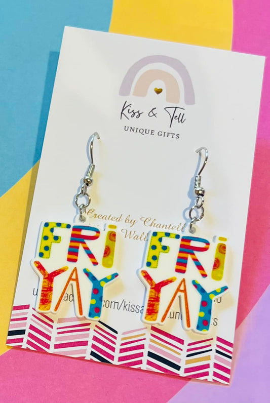 Small FRIYAY Dangle Earrings