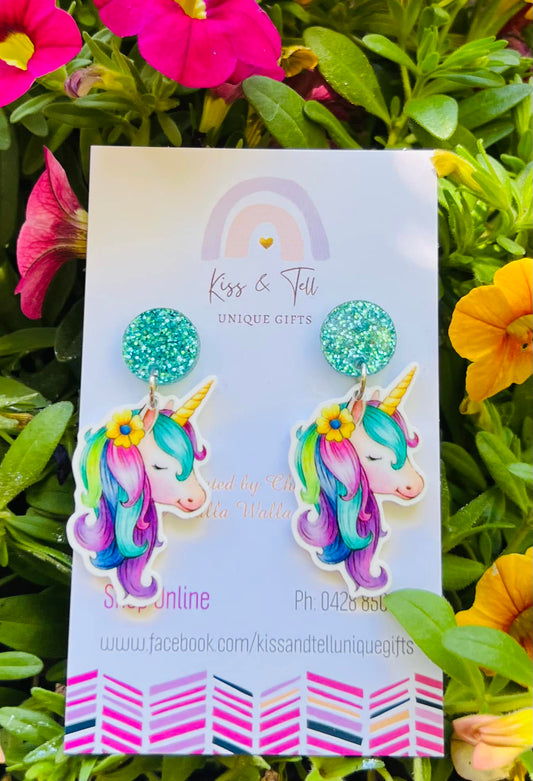 Pretty Unicorn Dangle Earrings