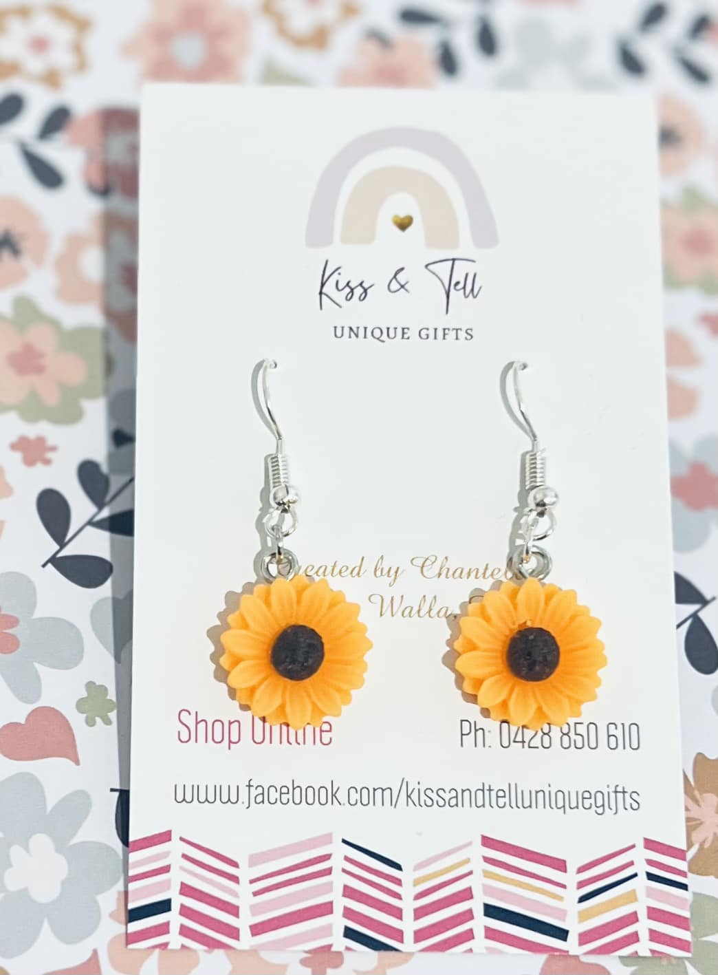 Small Sunflower Dangle Earrings