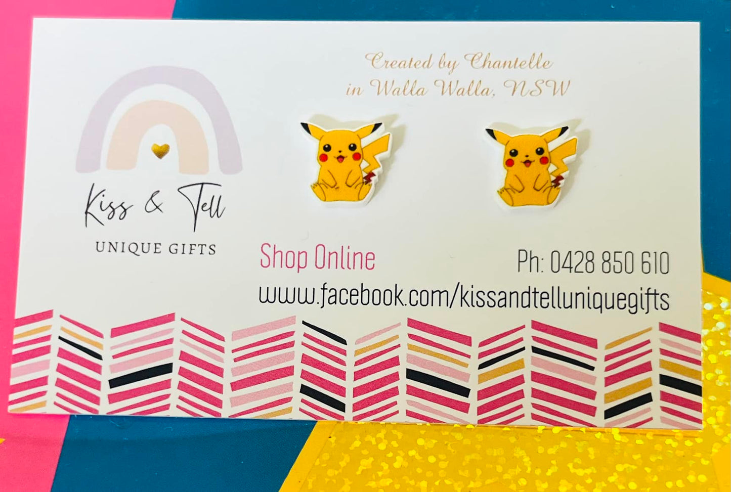 Pikachu Pokemon Character Stud Earrings