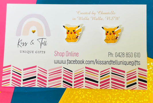 Pikachu Pokemon Character Stud Earrings