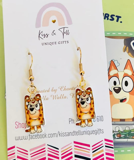 Small Cheetah Onesie Dangle Earrings