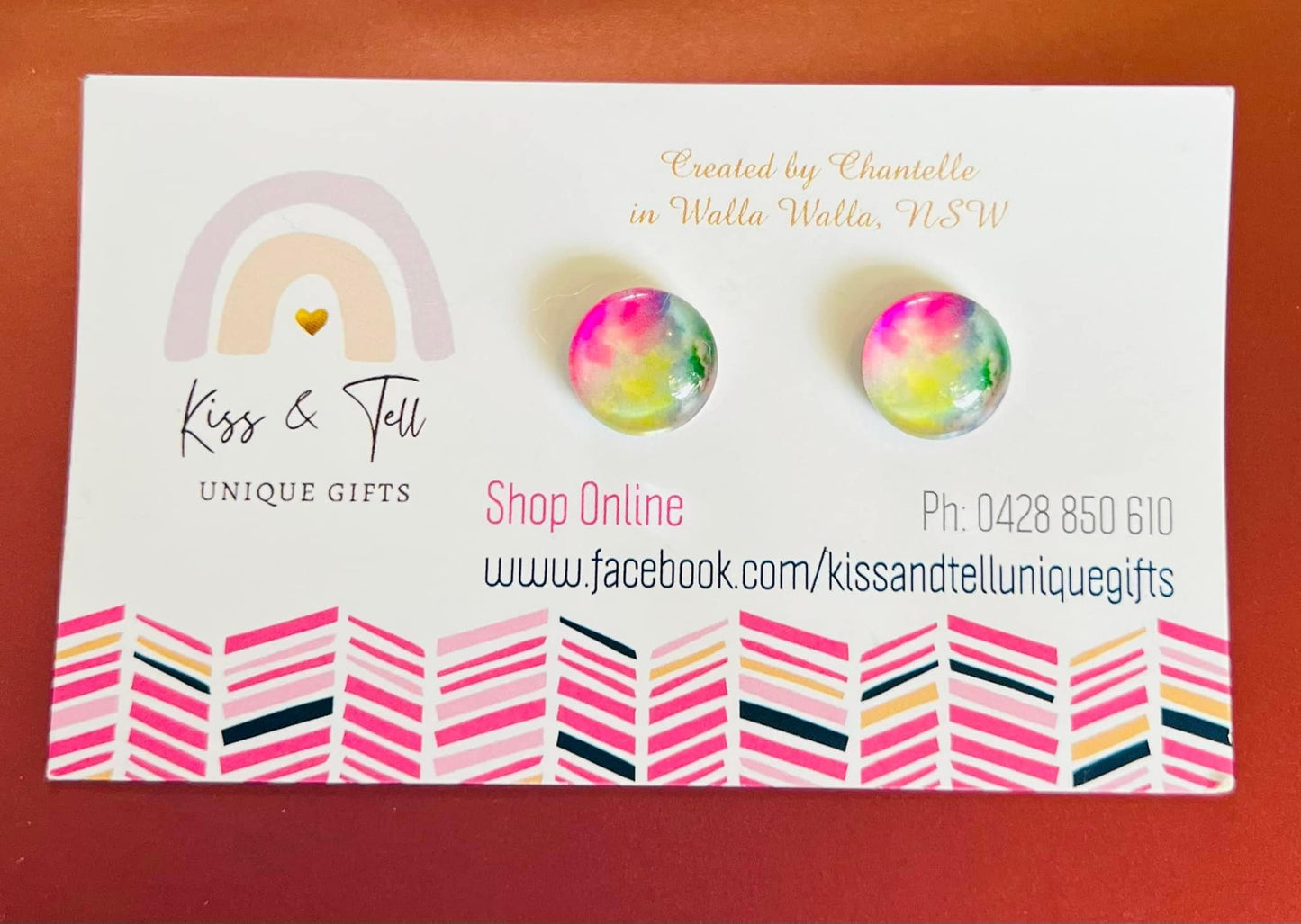 Water-Colour Swirl Stud Earrings