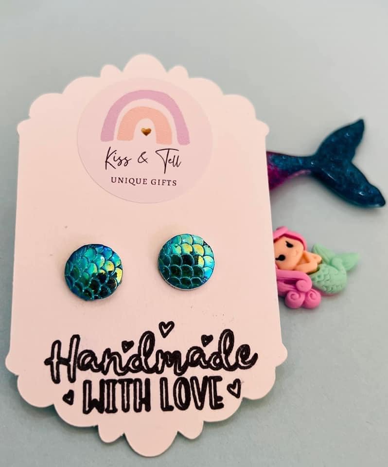 Mermaid Scales Stud Earrings