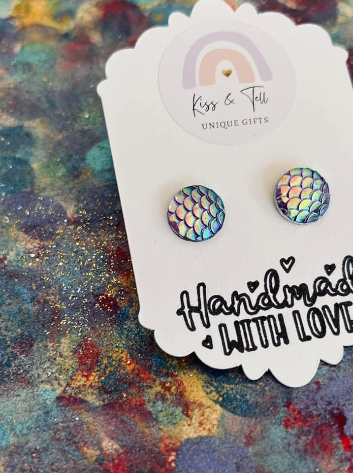 Mermaid Scales Stud Earrings