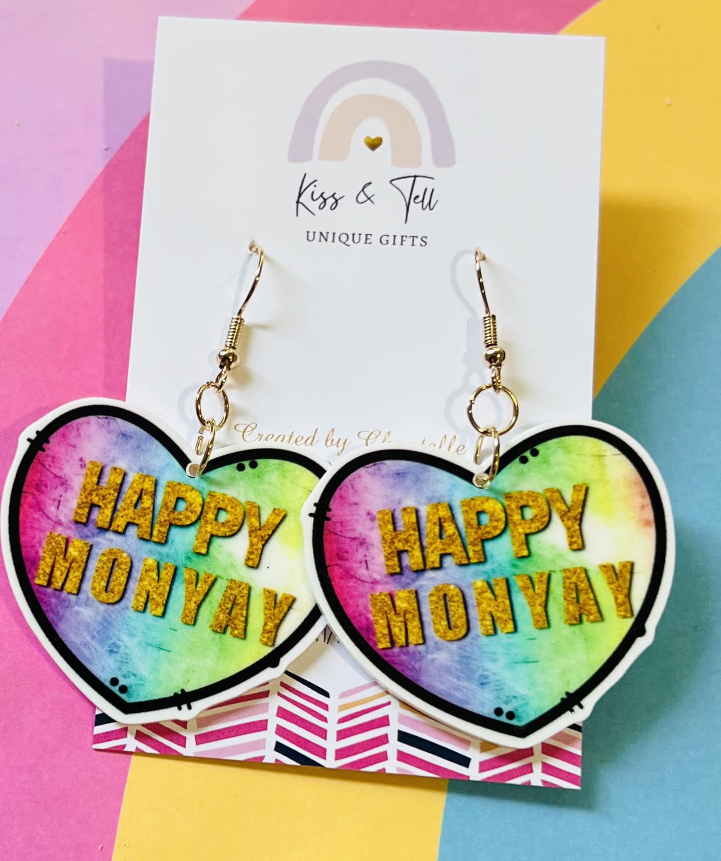 "Happy MONYAY" Dangle Earrings