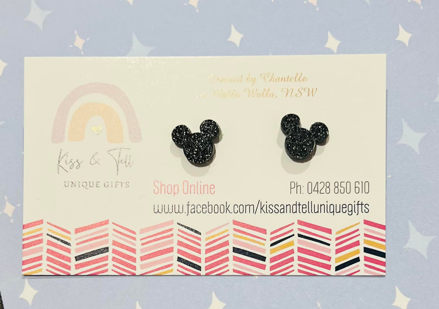 Acrylic Mouse Head Stud Earrings