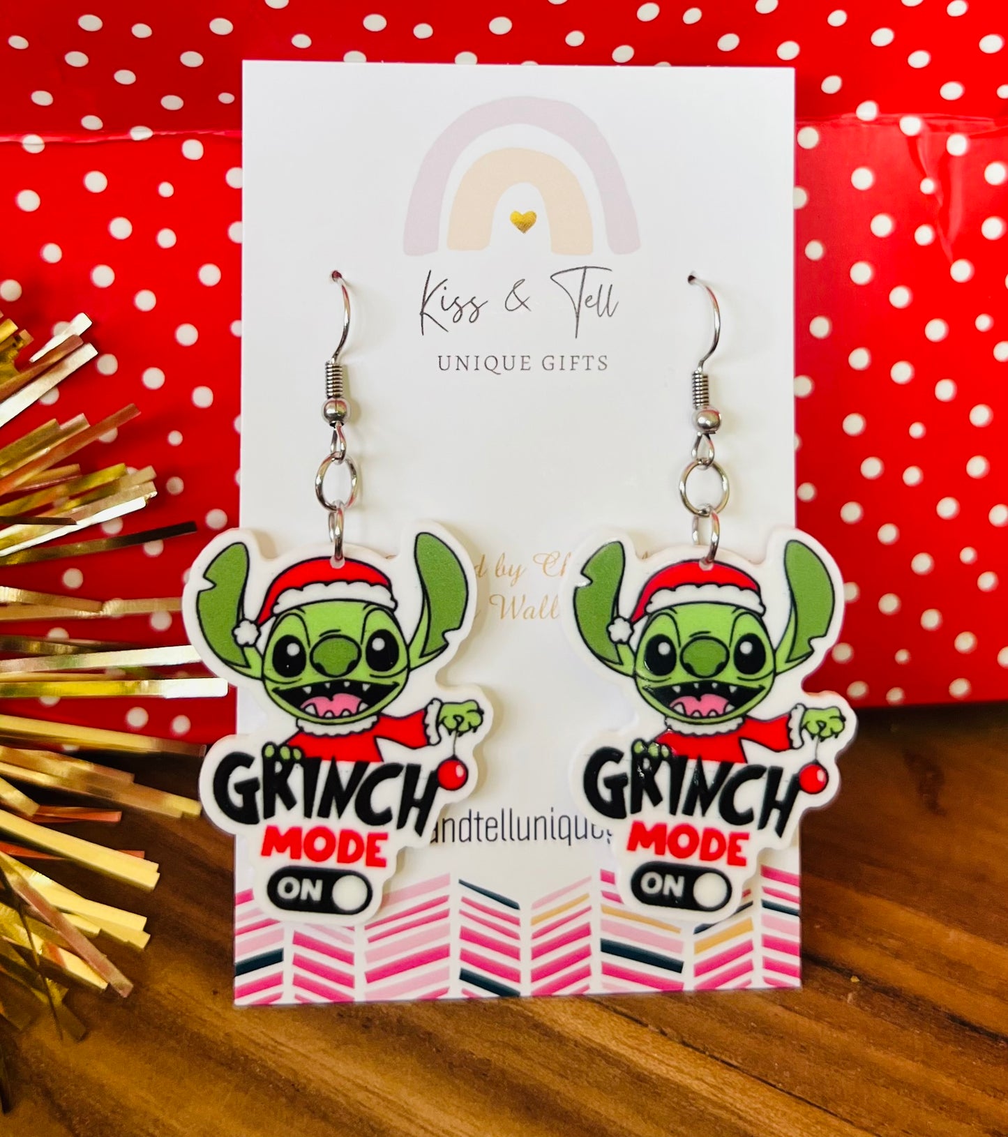 Stitch ‘Grinch Mode’ Dangle Earrings